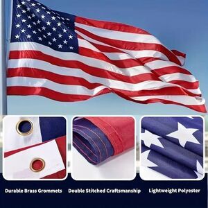 3' x 5' FT USA US U.S. American Flag Polyester Stars Brass Grommets